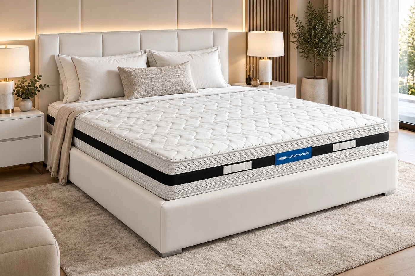 Lusocolchão Ergosoft - em quarto sofisticado